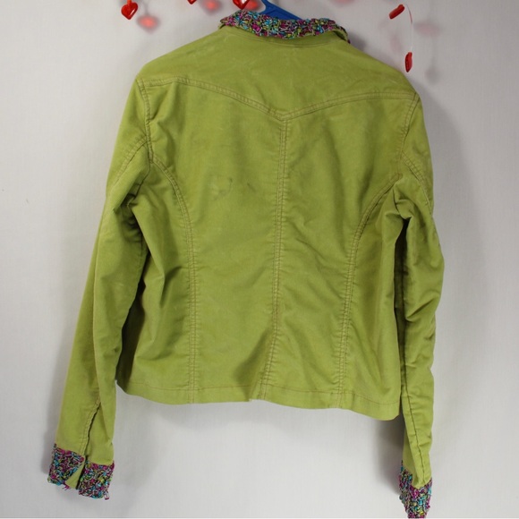 Vintage Aeropostale y2k green corduroy jacket women’s xl accent yarn cuffs - Picture 4 of 6